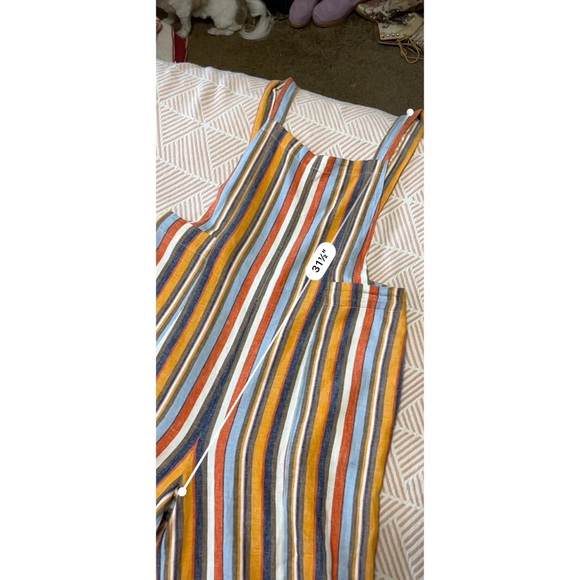 Forever 21 Striped Linen Cotton Jumpsuit L - Picture 10 of 10